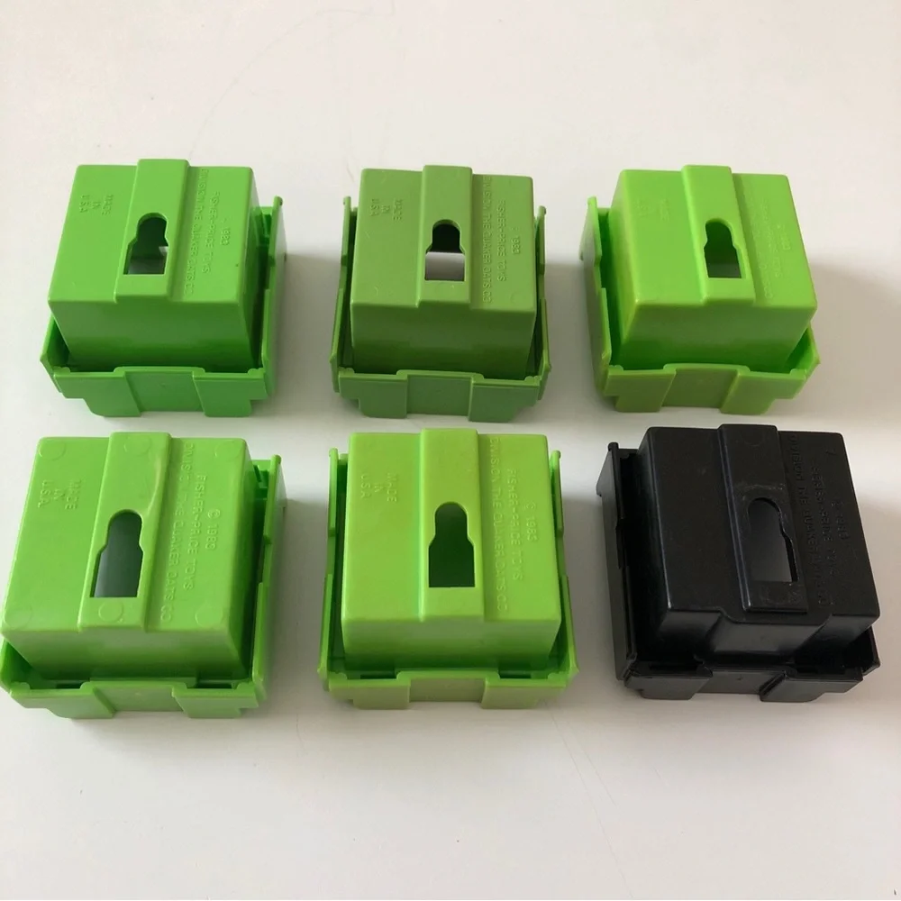 Vintage Fisher-Price Construx Seats 6 pcs Green And Black